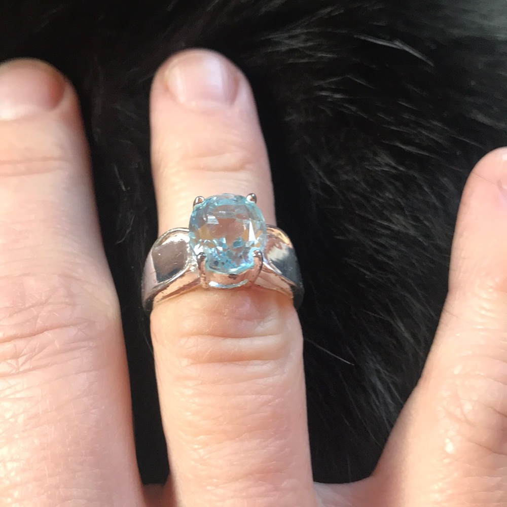 Blue topaz silver ring